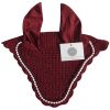 Maroon Christmas ear bonnet for luxurious style