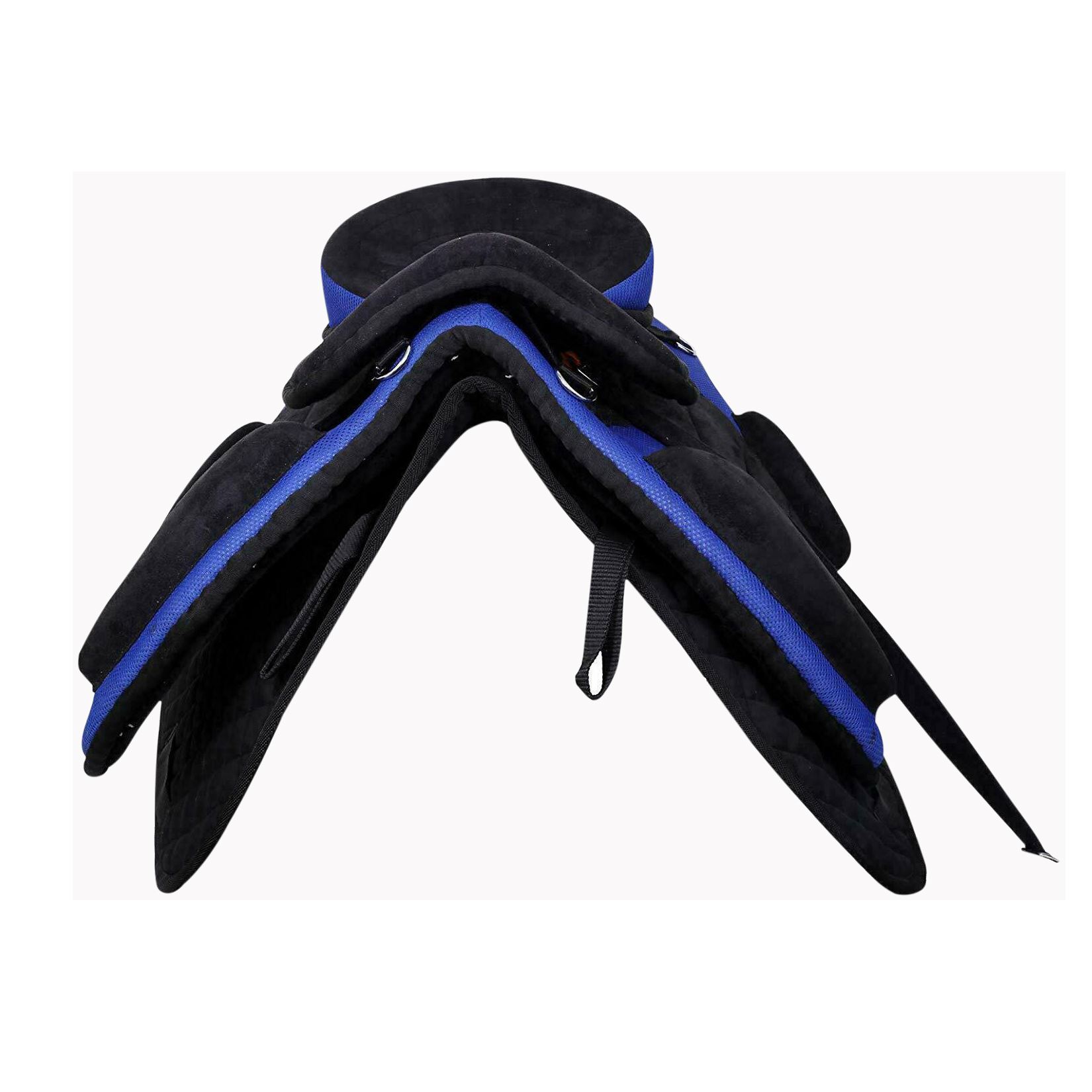 Durable and stylish Freemax synthetic English saddle with a treeless design, ideal for riders seeking flexibility and comfort in horse tack.