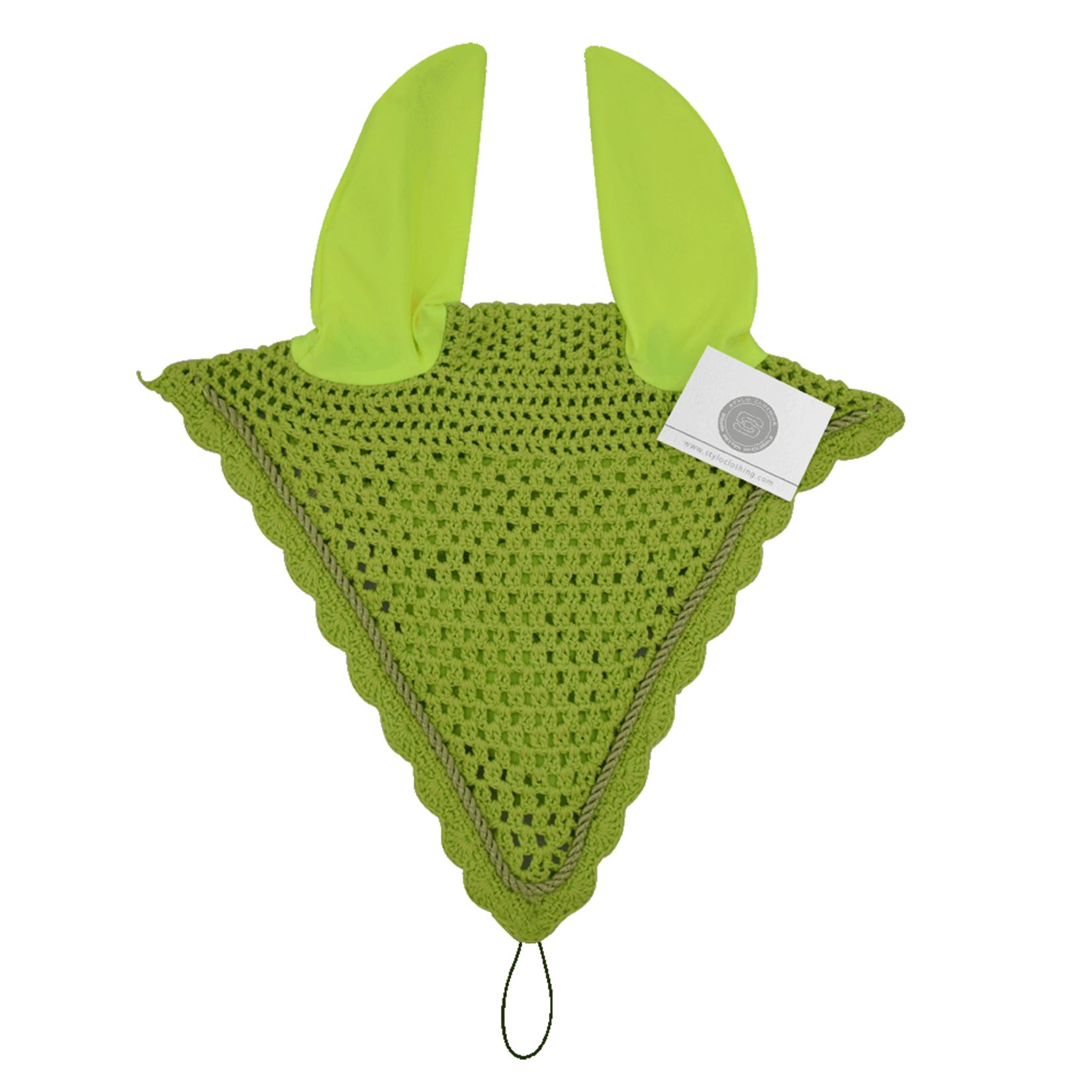 Fresh Light Green Fashionable Ear Bonnet - Perfect Fit Light green fashionable ear bonnet for a fresh equestrian look