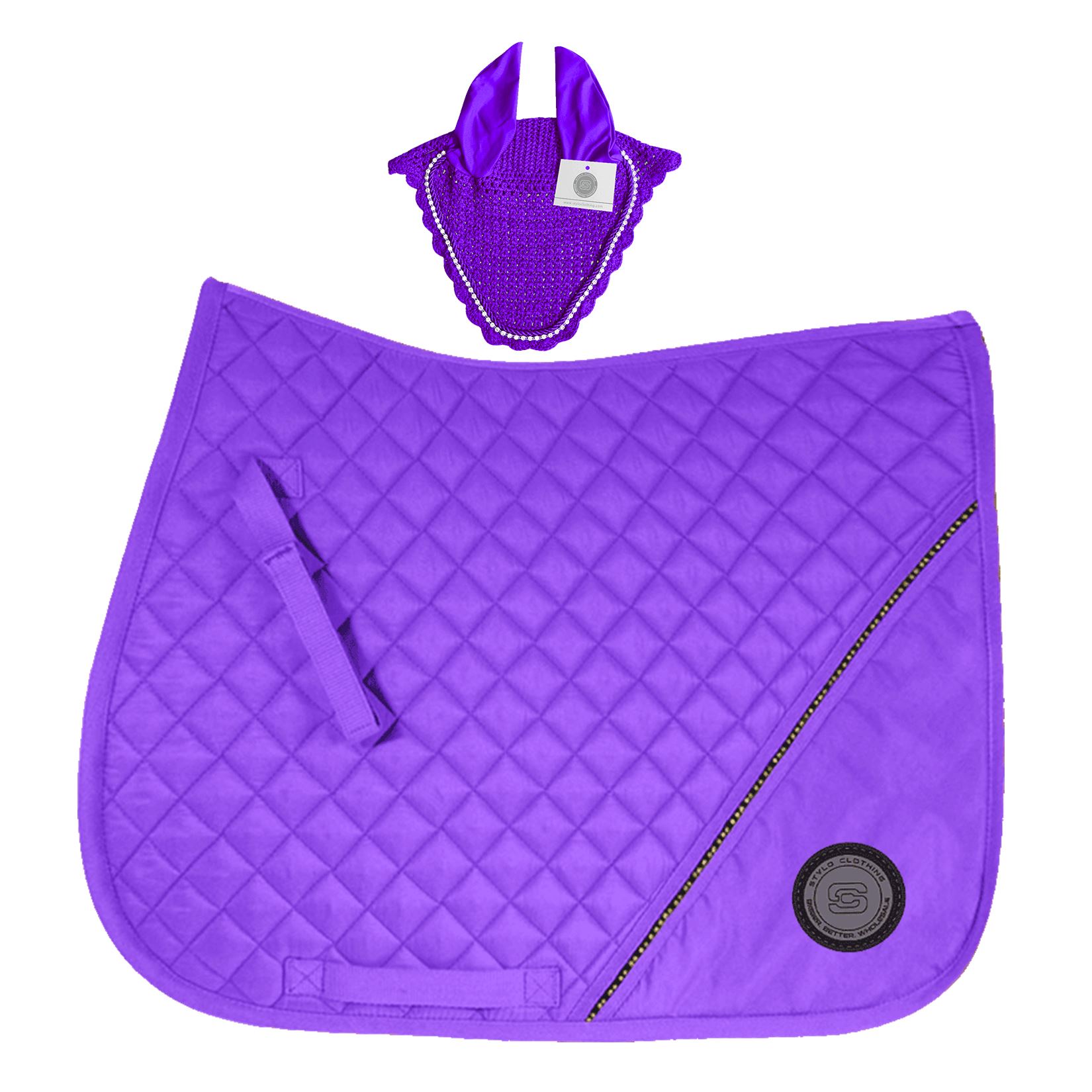 unique-Matching-Set-of-Cotton-Saddle-Pad-with-Rhinestones-and-Crystal-Cord-Fly-Bonnet-with-Crystals Top Selling Cotton Matching Sets in Wholesale, Includes Cotton Saddle Pad with Rhinestones and Crystal Cord Fly Bonnet with Crystals