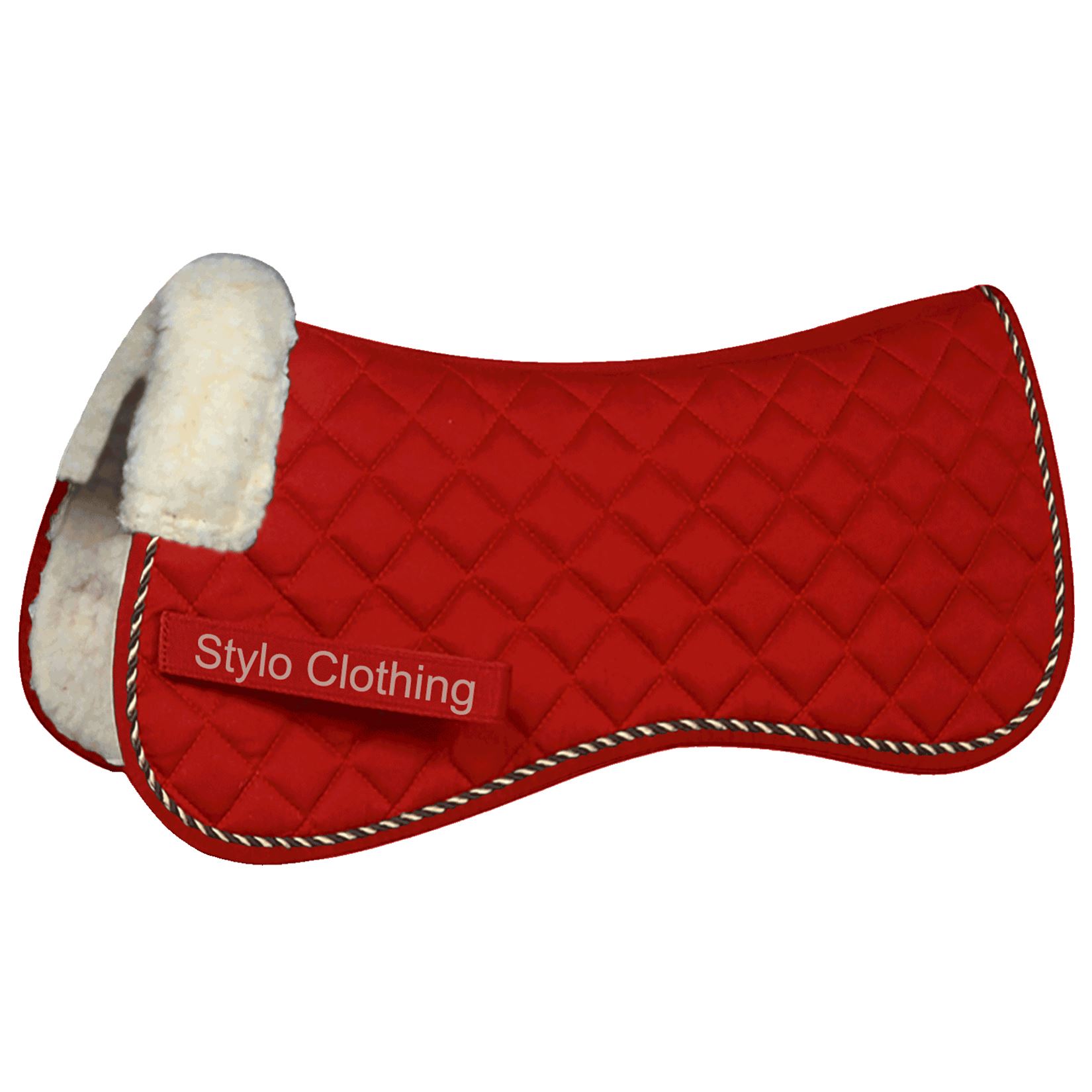 versatile-Saddlepad-half-neoprene-extra-padding-best-equestrian-horse-equipment "High-quality cotton half saddle pad with faux fur leather, designed for comfort and durability, available for wholesale"