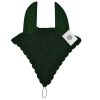 Dark green tie down trendy ear bonnet designed for a chic equestrian look