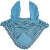 Sky Lightweight Ear Bonnet - 10+ Sizes Available Sky blue lightweight ear bonnet with scalloped edges