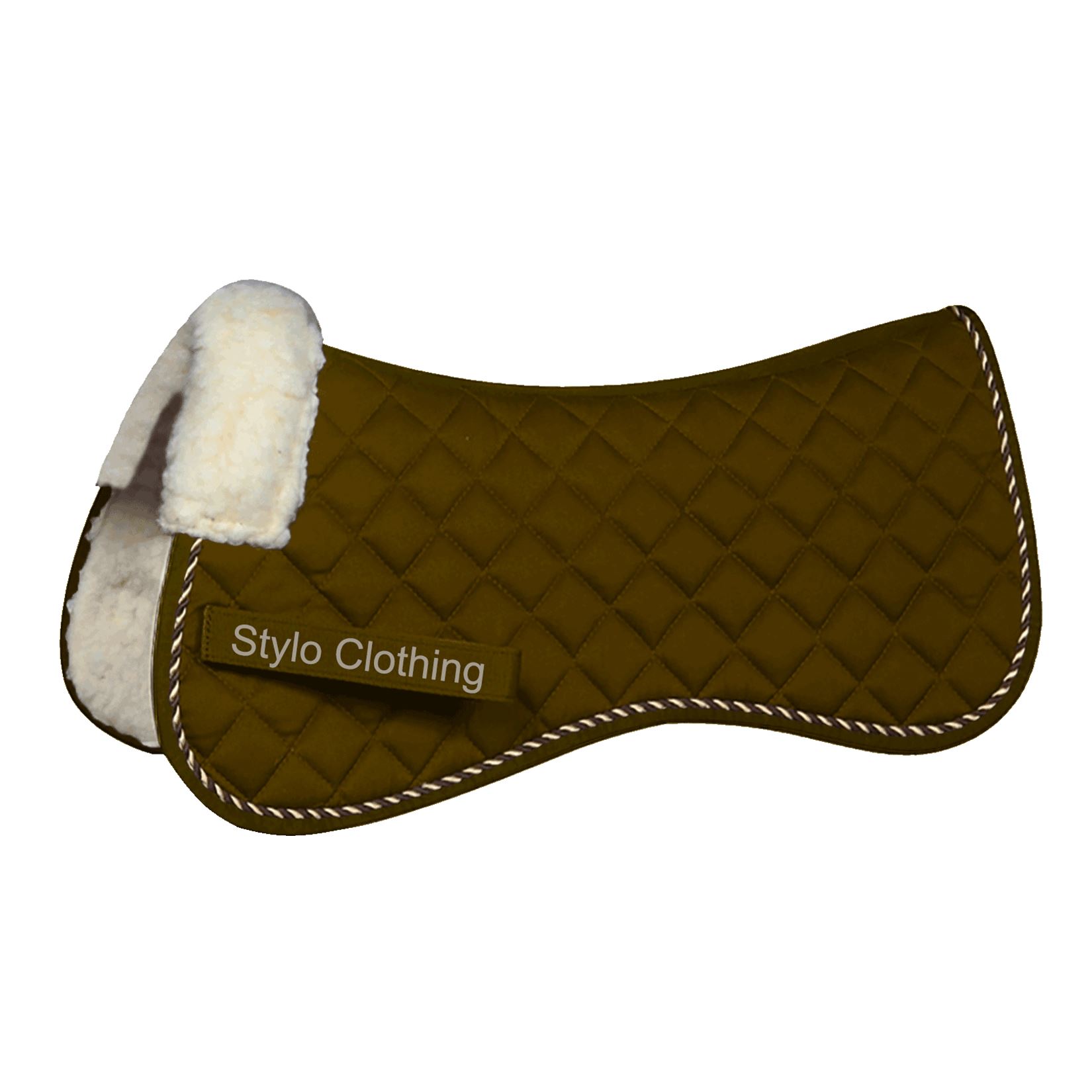 "Best all purpose half saddle pad with faux fur lining, custom made for wholesale equestrian tack - Stylo Clothing"