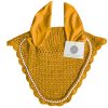 Mustard best ear bonnet providing stylish protection for horses