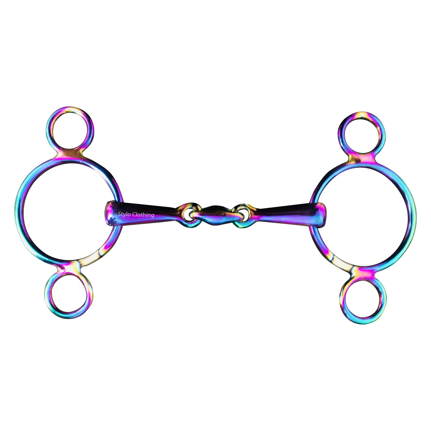 Fancy-rainbow-continental-dutch-gag-bit-stainless-steel-equestrian-wear Astonishing Dutch Gag Bits - 2 Joint Fancy Rainbow Style Bit