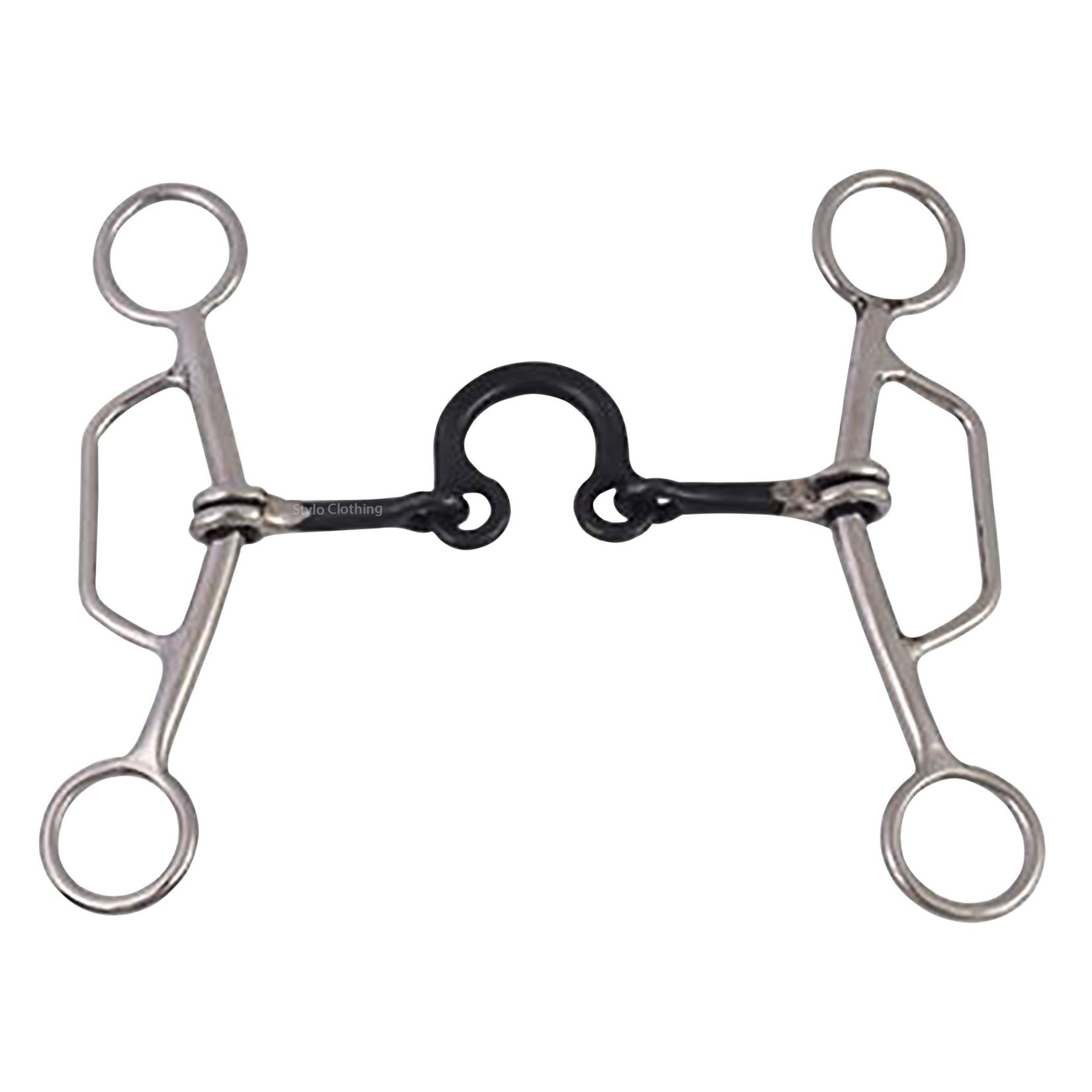 Exclusive 2 Joint Cow Horse English Bit - Ported Mouth Piece