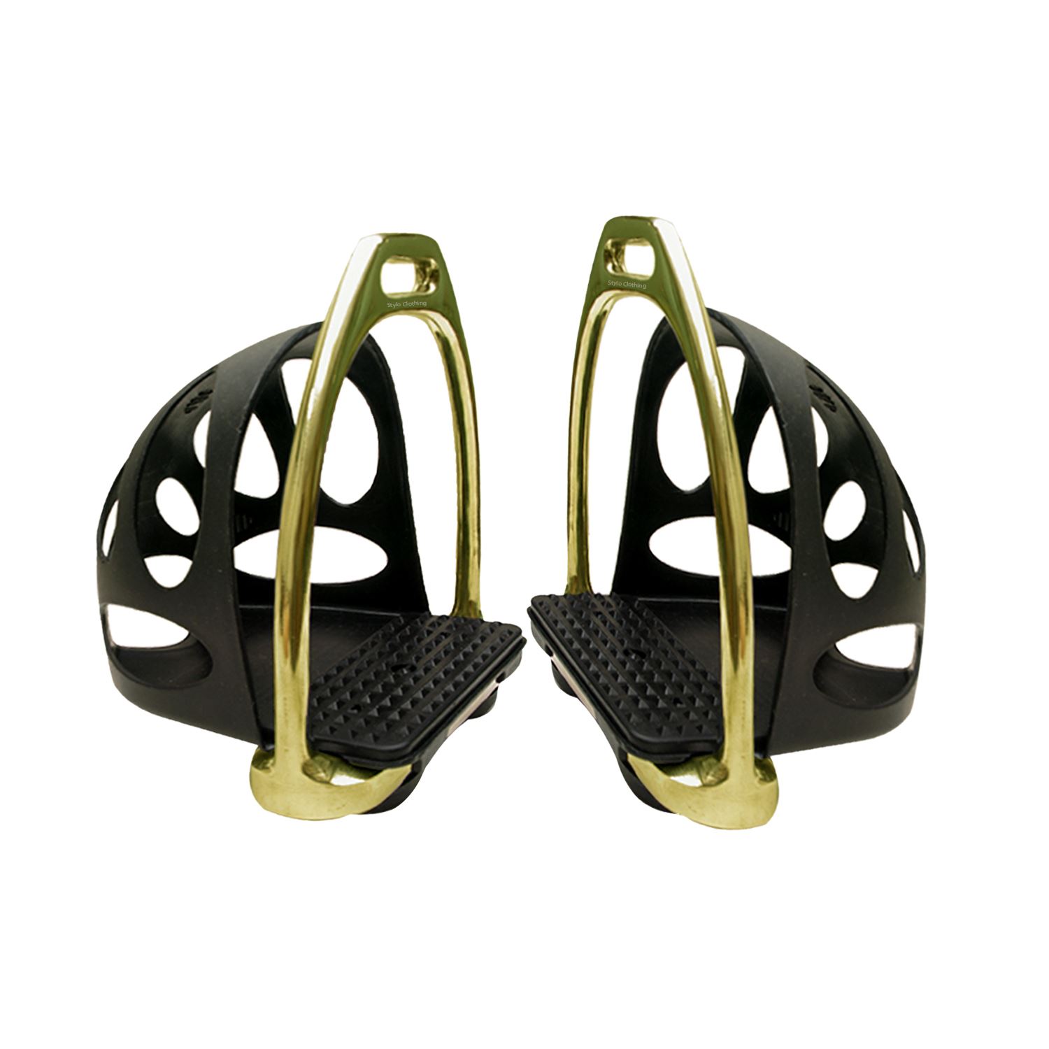 Stable-Polished-iron-stirrups-with-toe-cage-stylish-equestrian-gear