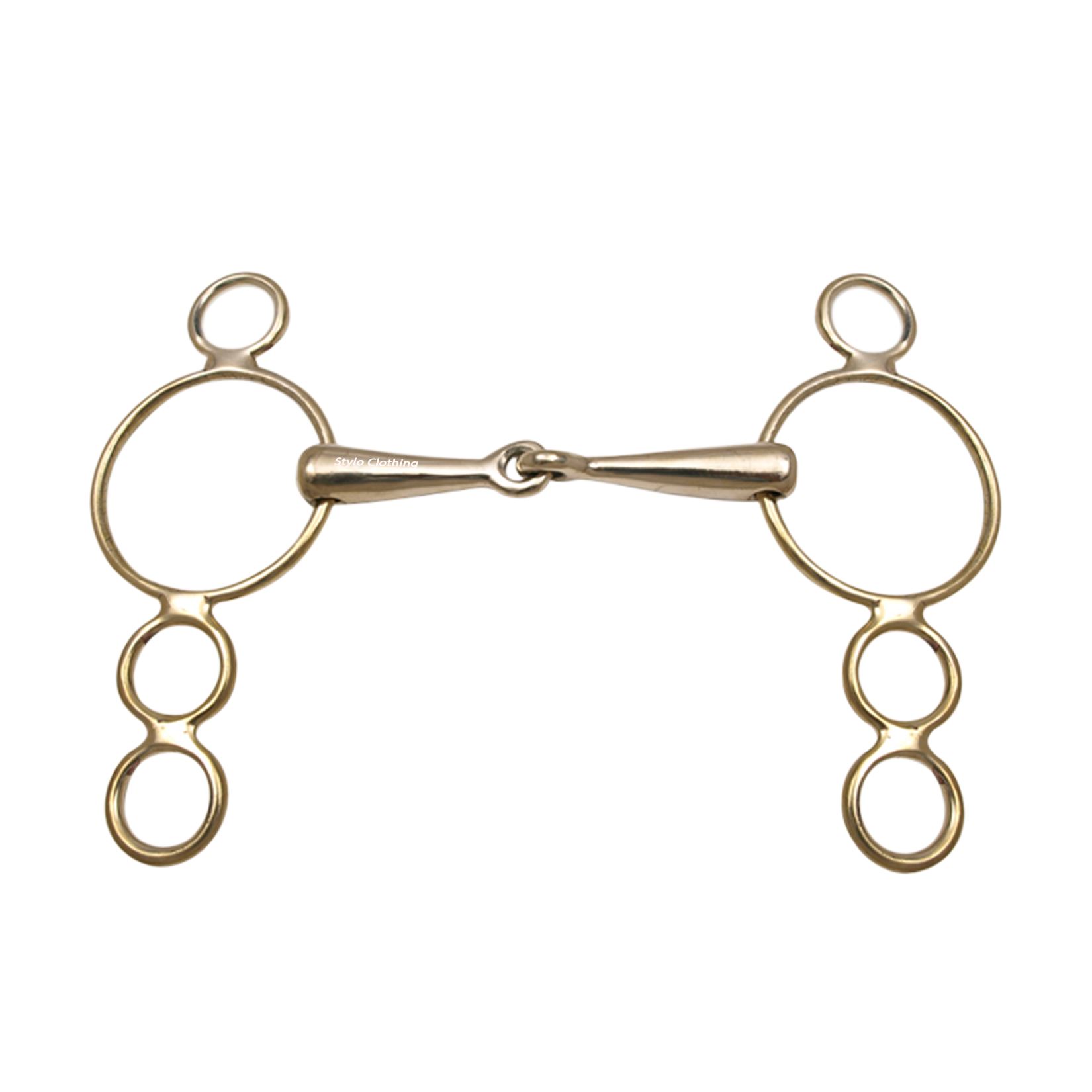 Rust Free 3 Ring Dutch Gag Snaffle Bit - Best Quality Silver