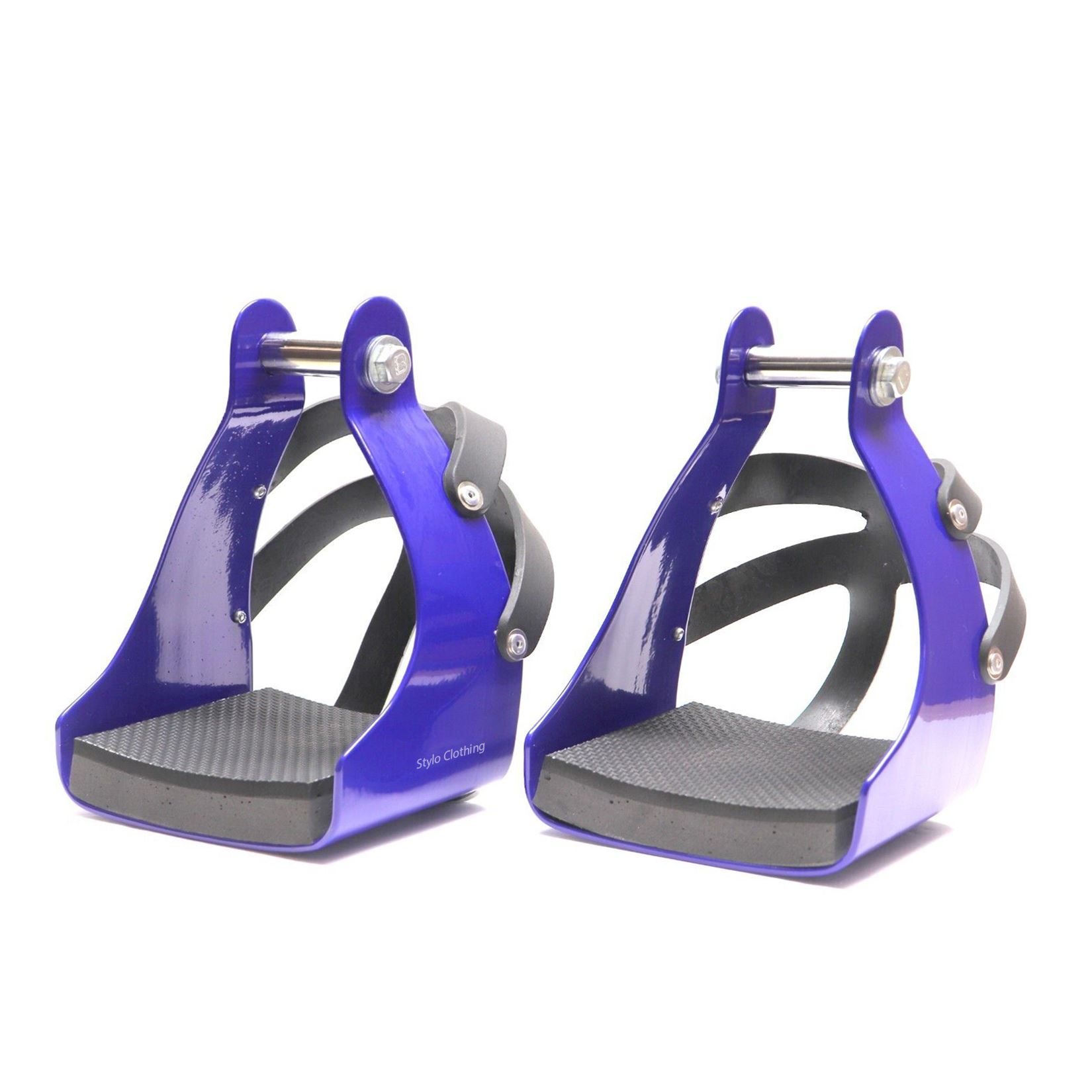 High-quality aluminum endurance stirrups with leather guard, color-coated for added protection and comfort