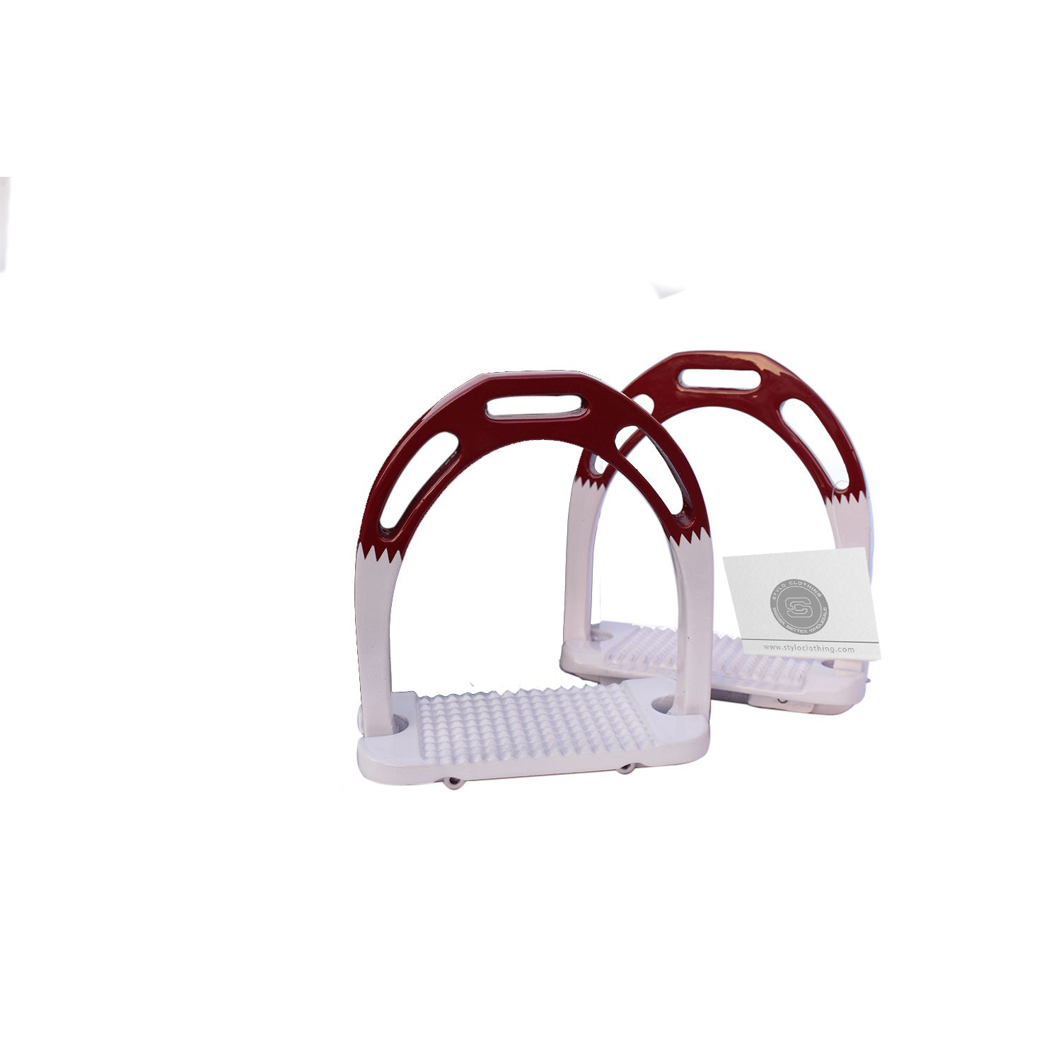 Lightweight-aluminum-country-flag-jin-stirrups-with-an-extensive Stylish Country Flag Jin Stirrups featuring durable construction and bold flag patterns