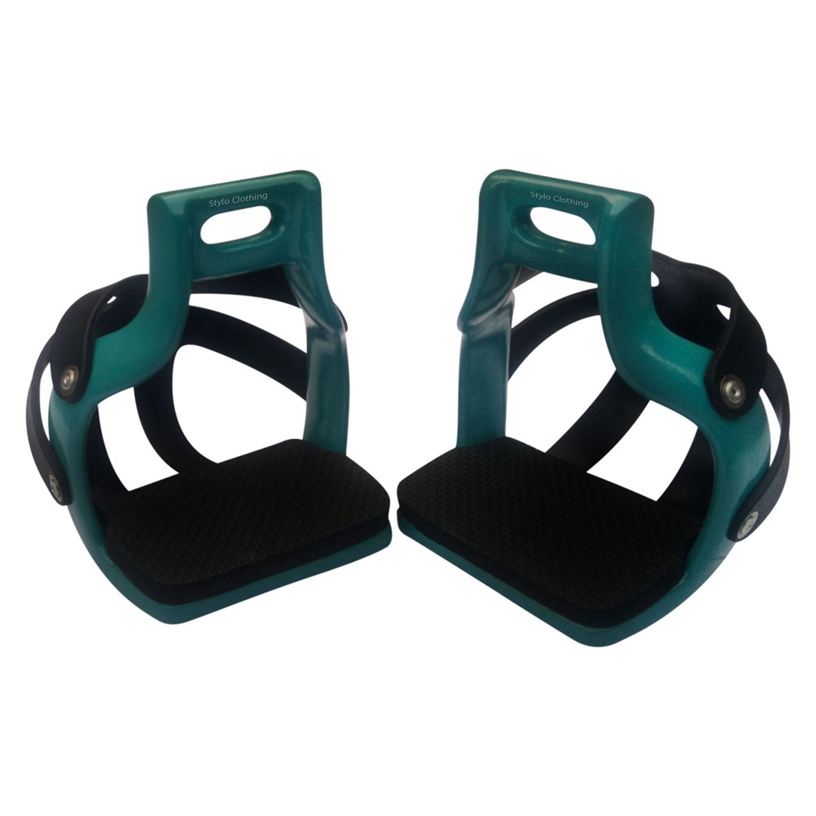 Customizable aluminum wide safety cage stirrups, manufactured for wholesale orders and equestrian professionals