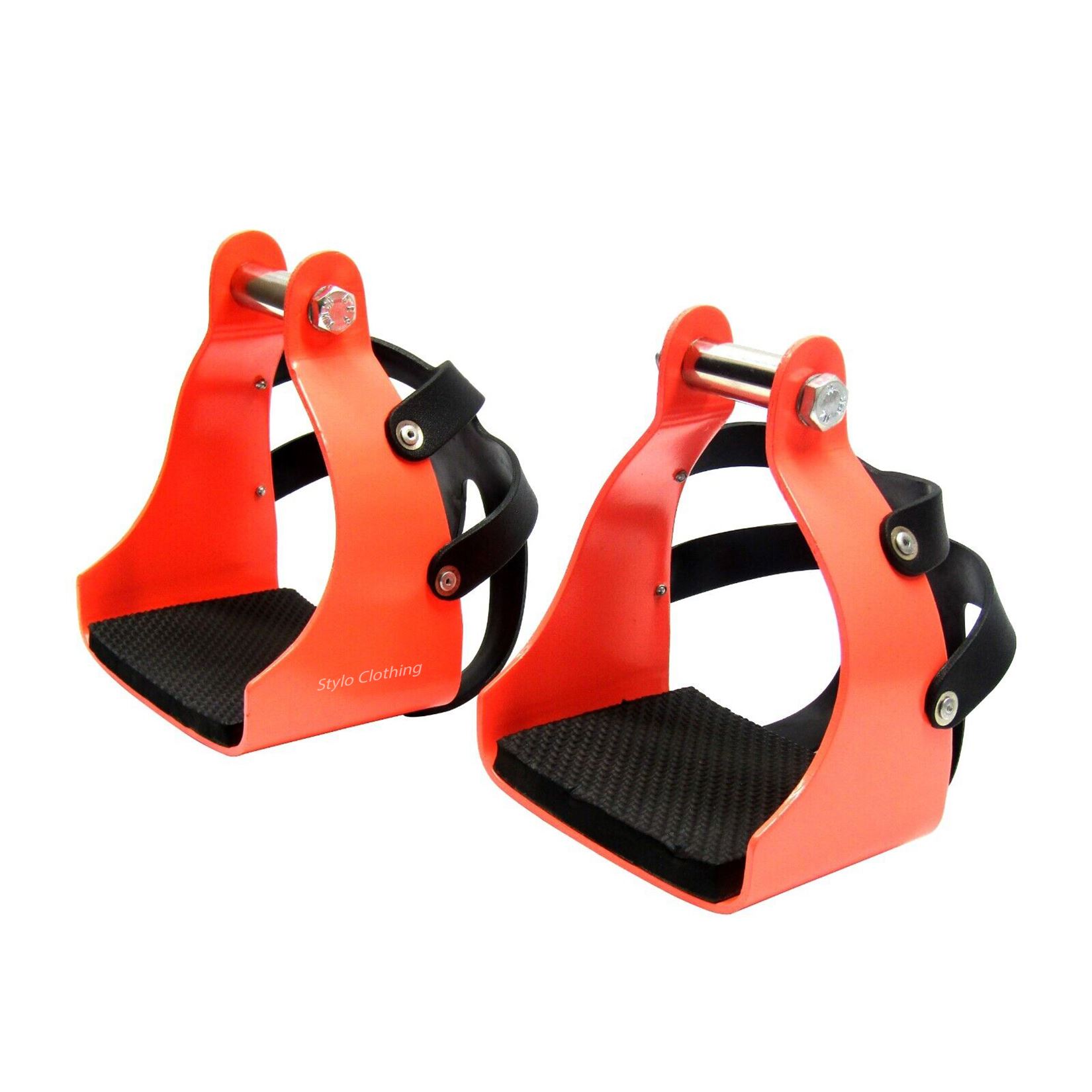 Wholesale aluminum endurance stirrups with leather guard, color-coated for long-lasting stability