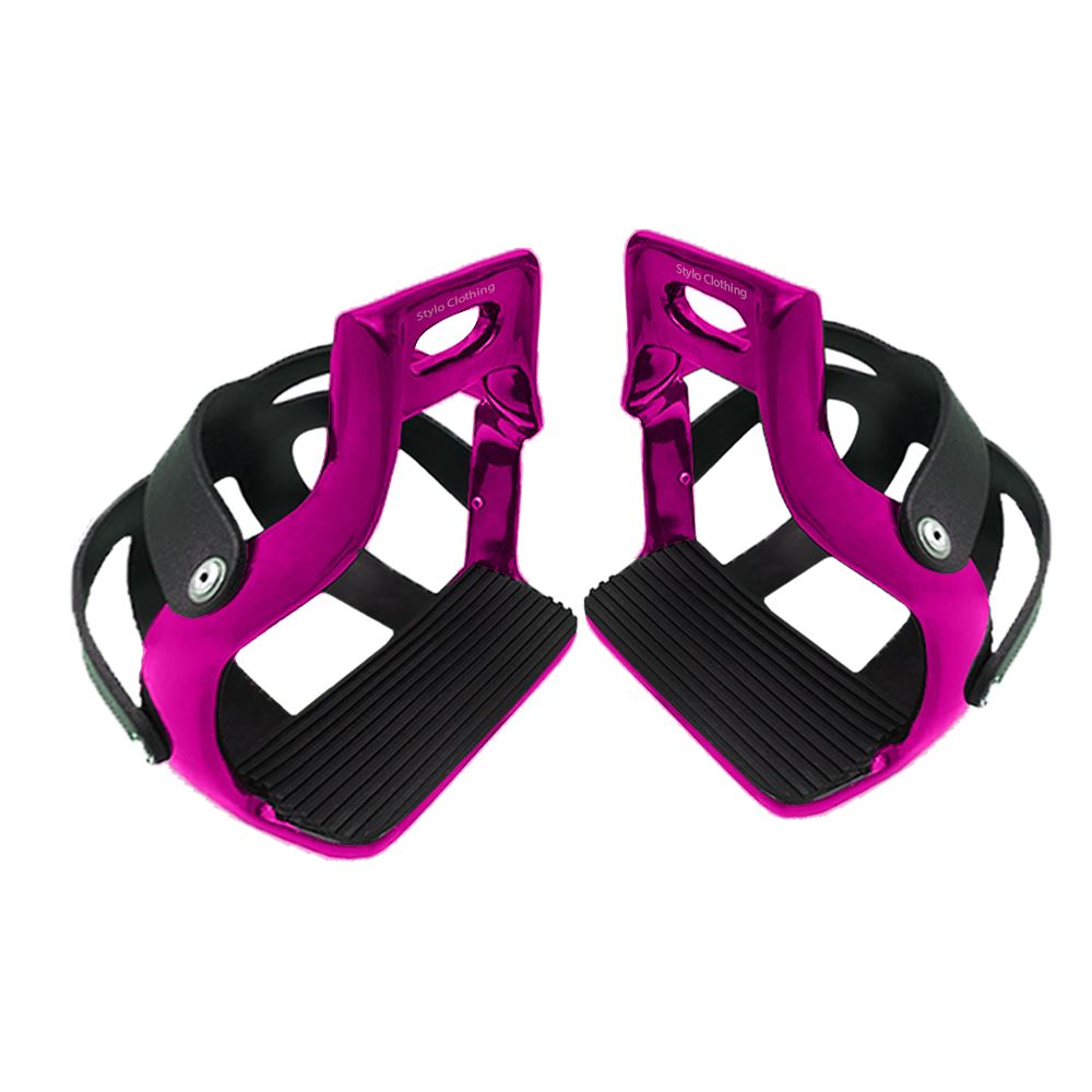 Durable customized iron stirrups with a safety cage, perfect for secure and stable rides in equestrian activities