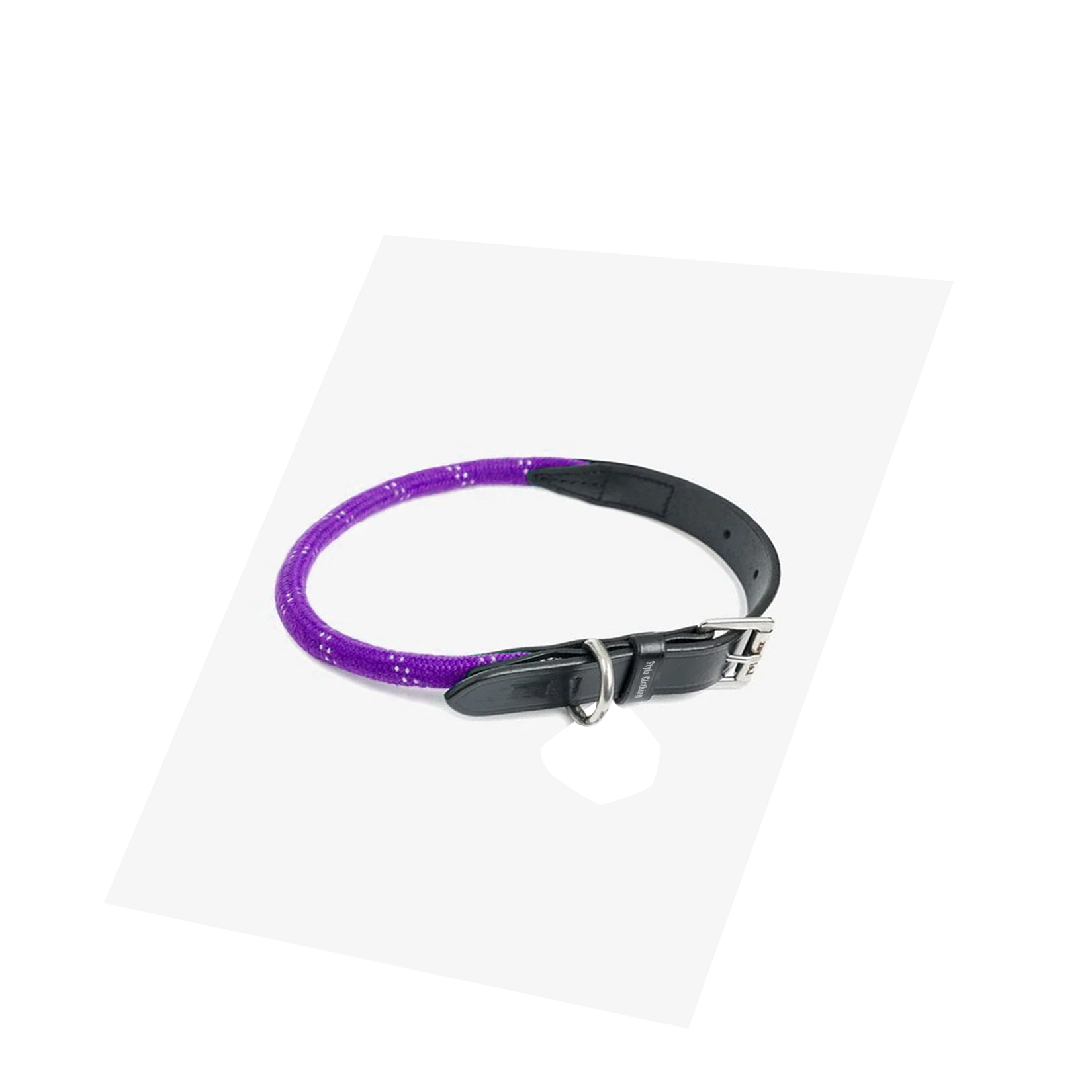 Stylish-rope-dog-collar-with-leather-and-stainless-steel-buckles Customized best rope dog collar with strong steel buckles, available through manufacturer for wholesale orders